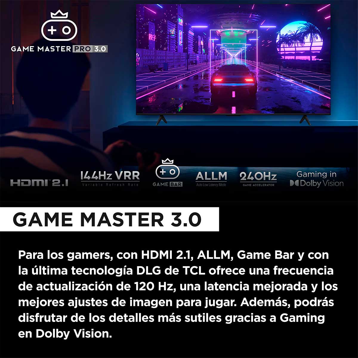 Televisor Smart TV TCL 43P755 4K UHD DLED 43’’ Google TV F negro