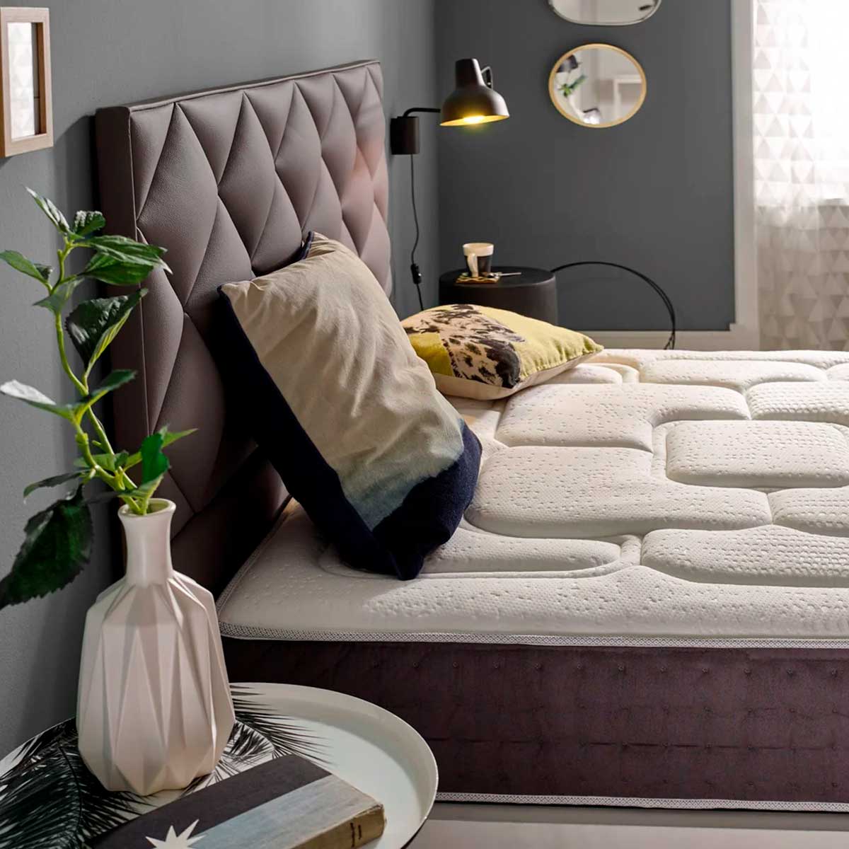 Colchón viscoelástico Royal Premium núcleo HR Pro Nature blanco/gris 28 cm