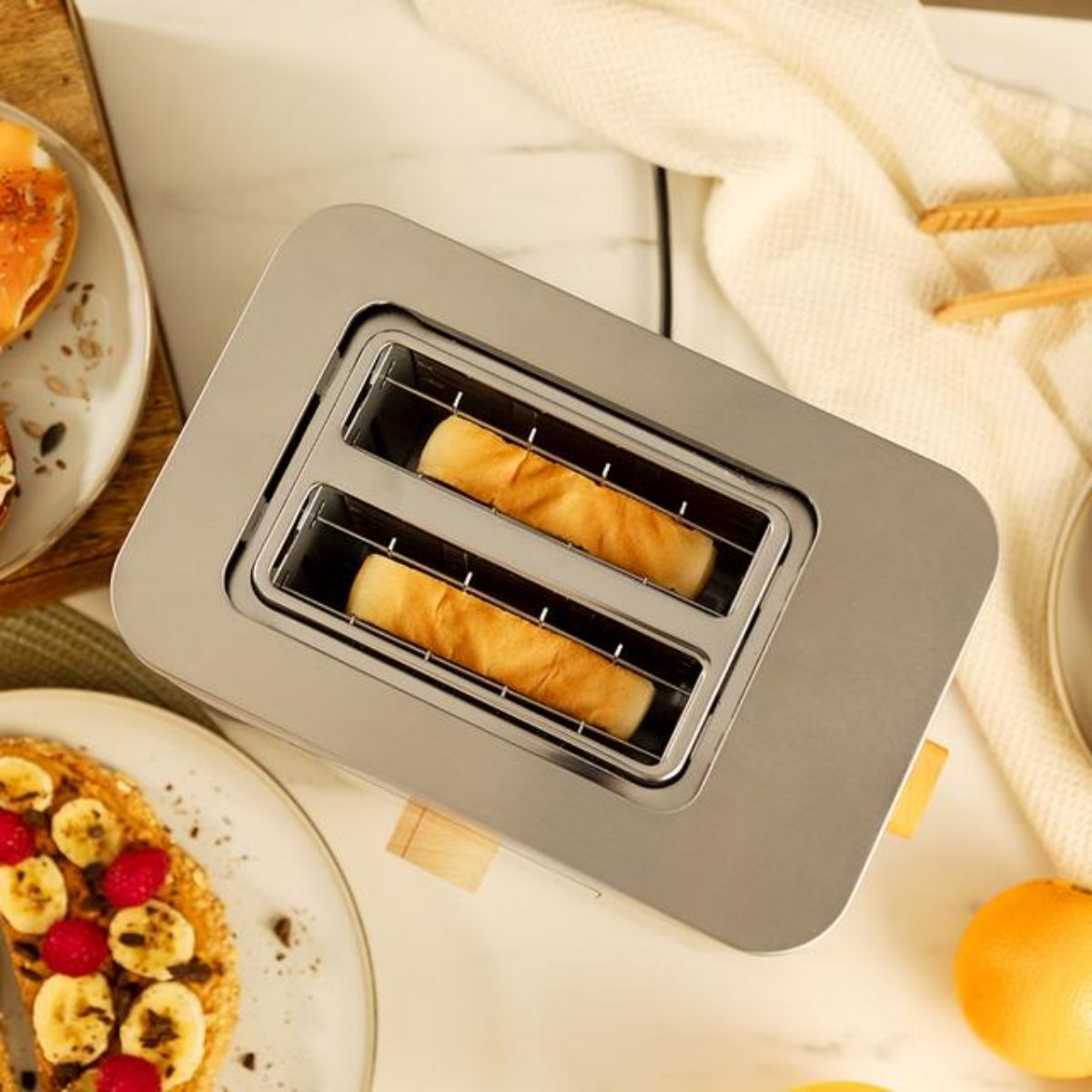 Tostador-Cecotec-Touch-Toast-Double-950W-2-ranuras-cortas-acero-inox-ranuras