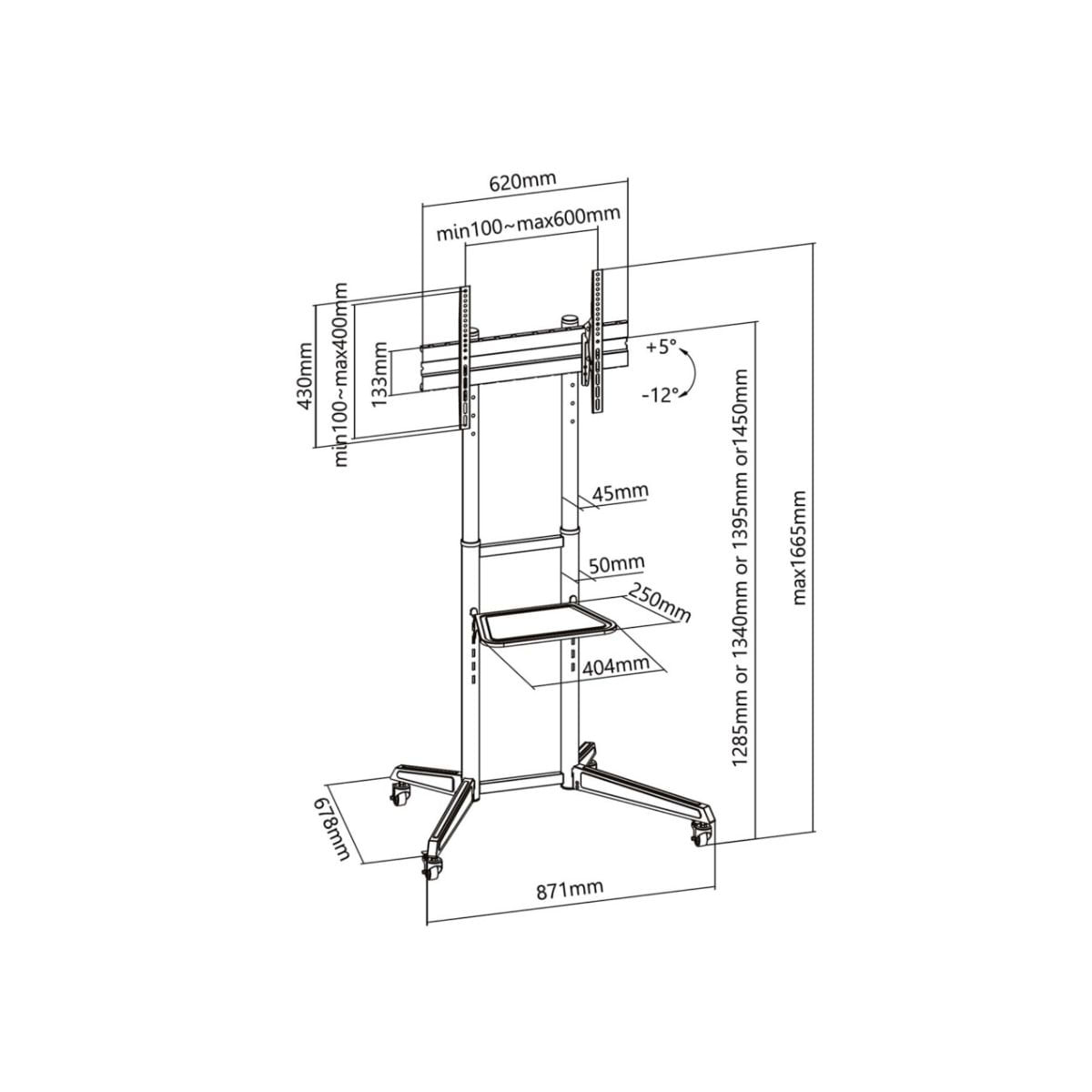 Soporte-de-TV-de-suelo-Asiens-FT70TE-211-37’’-70’’-con-ruedas---bandeja-negro-1665-cm-medidas