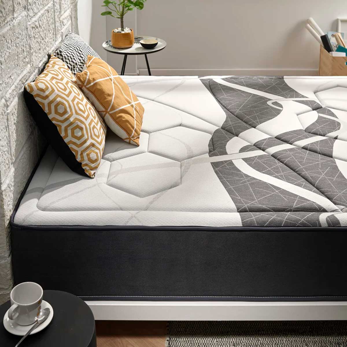 Colchón viscoelástico Luxury Memory Grafeno núcleo HR con visco Grafeno blanco 30 cm