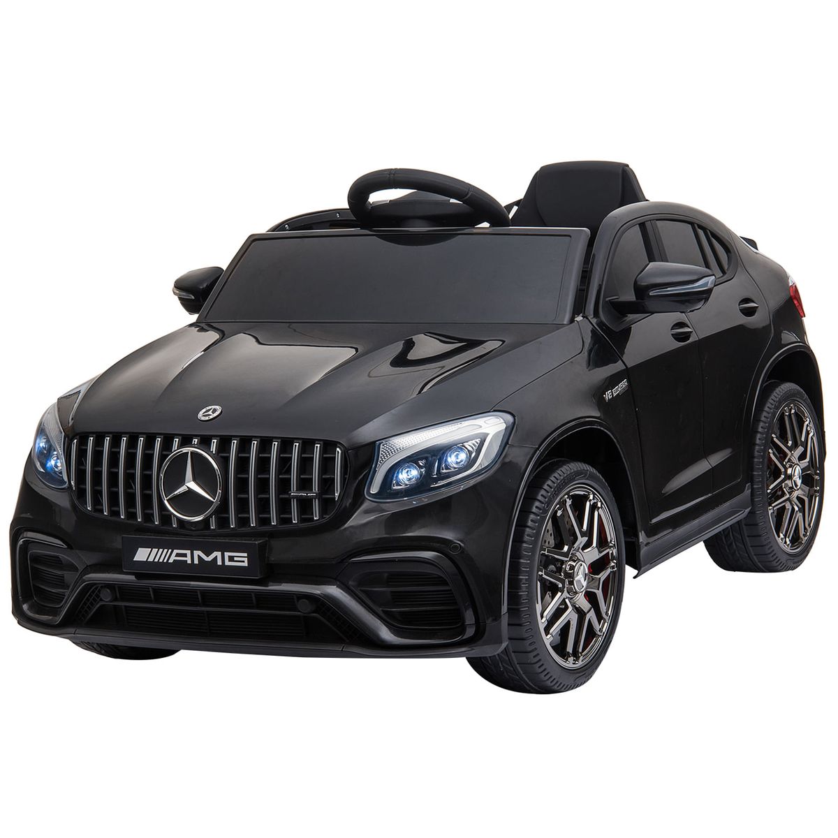 Coche eléctrico infantil AMG Homcom con música + luces negro 55x115x70 cm