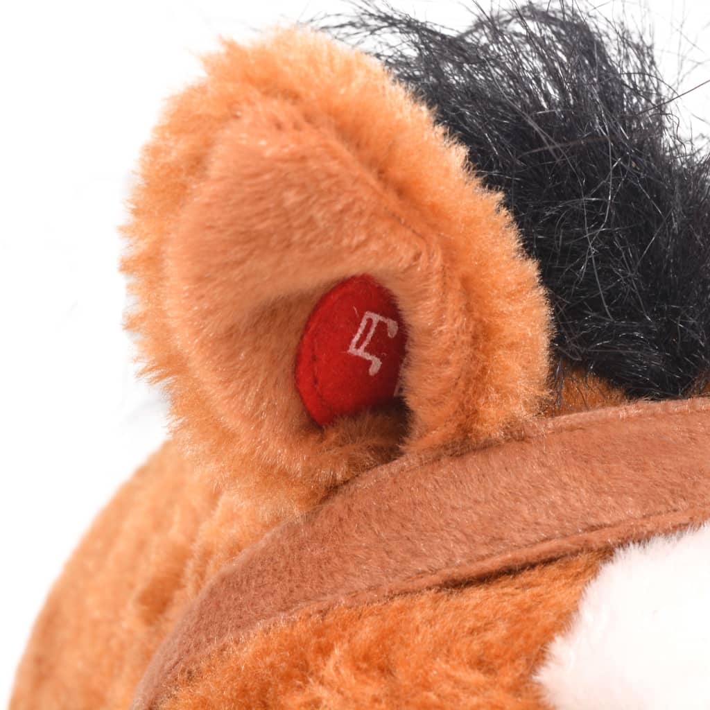 Caballo de juguete de peluche con montura marrón 60x64 cm oreja