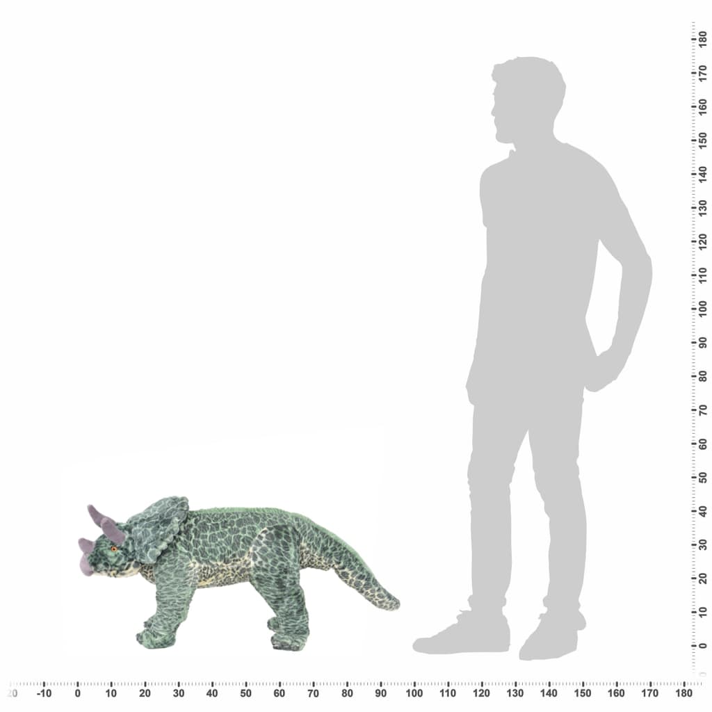 Peluche de dinosaurio XXL verde 34x97 cm medidas