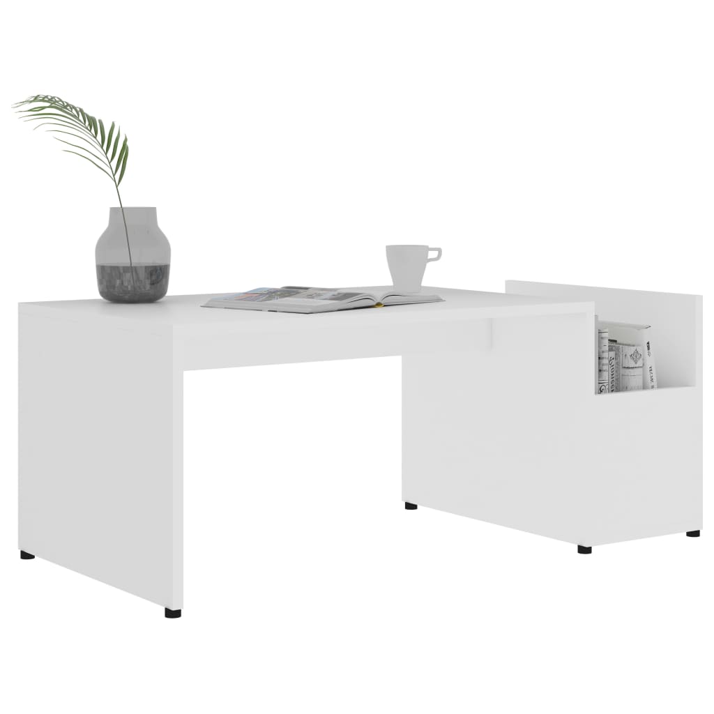 Mesa de centro Formosa con compartimento lateral blanco 35x90x45 cm