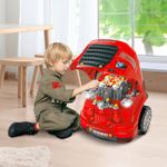 Motor de camión de juguete Homcom +3A con ruedas rojo 47x40x39 cm