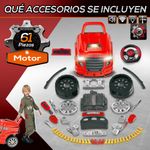Motor de camión de juguete Homcom +3A con ruedas rojo 47x40x39 cm