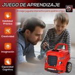 Motor de camión de juguete Homcom +3A con ruedas rojo 47x40x39 cm