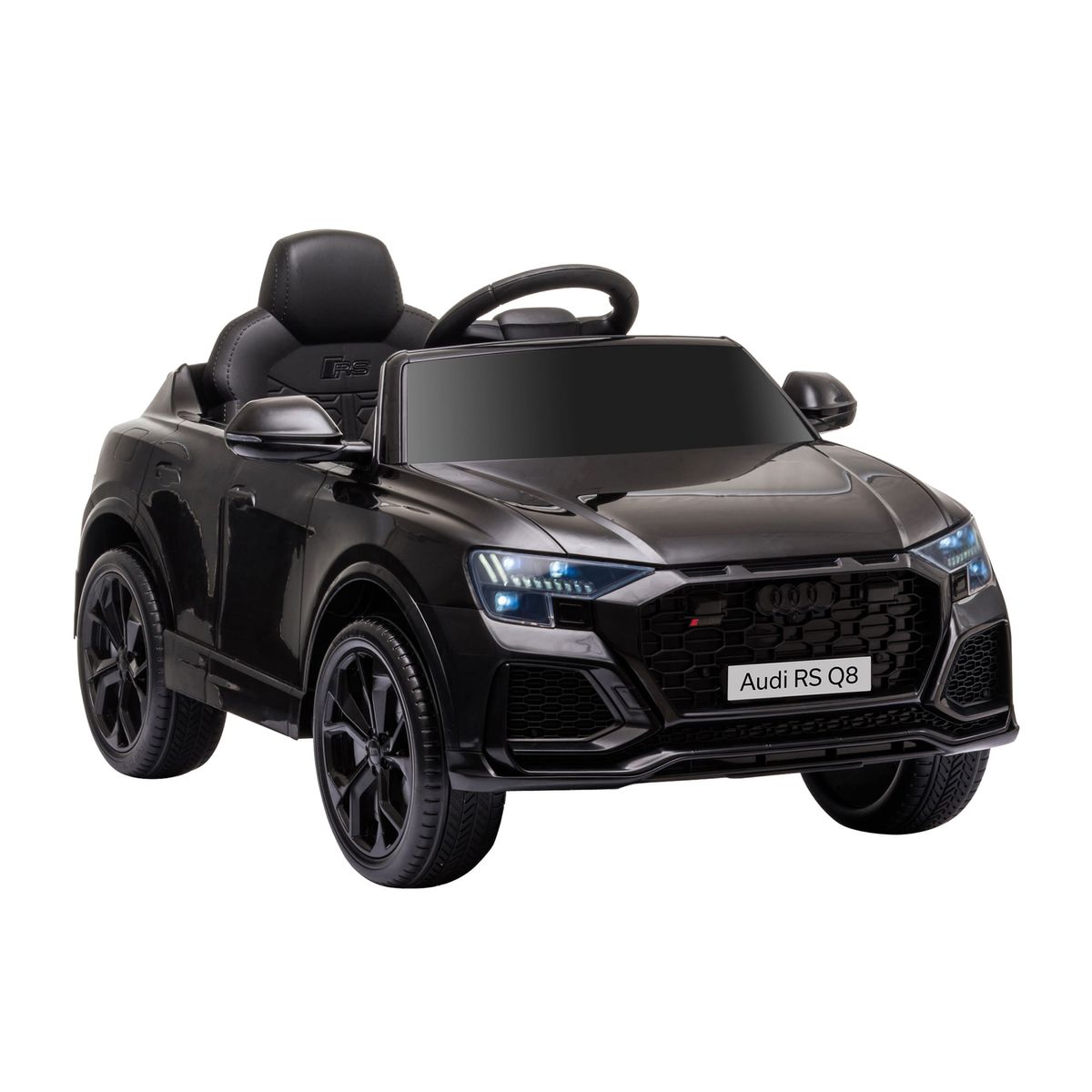 Coche eléctrico infantil Audi RS Q8 Homcom con mando a distancia negro 51x101x62 cm