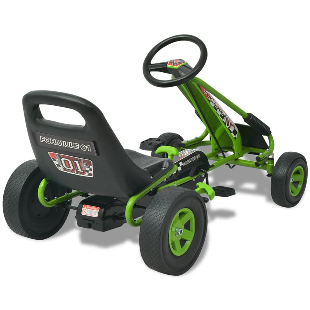 Kart infantil a pedales con asiento regulable +3A verde 60x96x56 cm kart