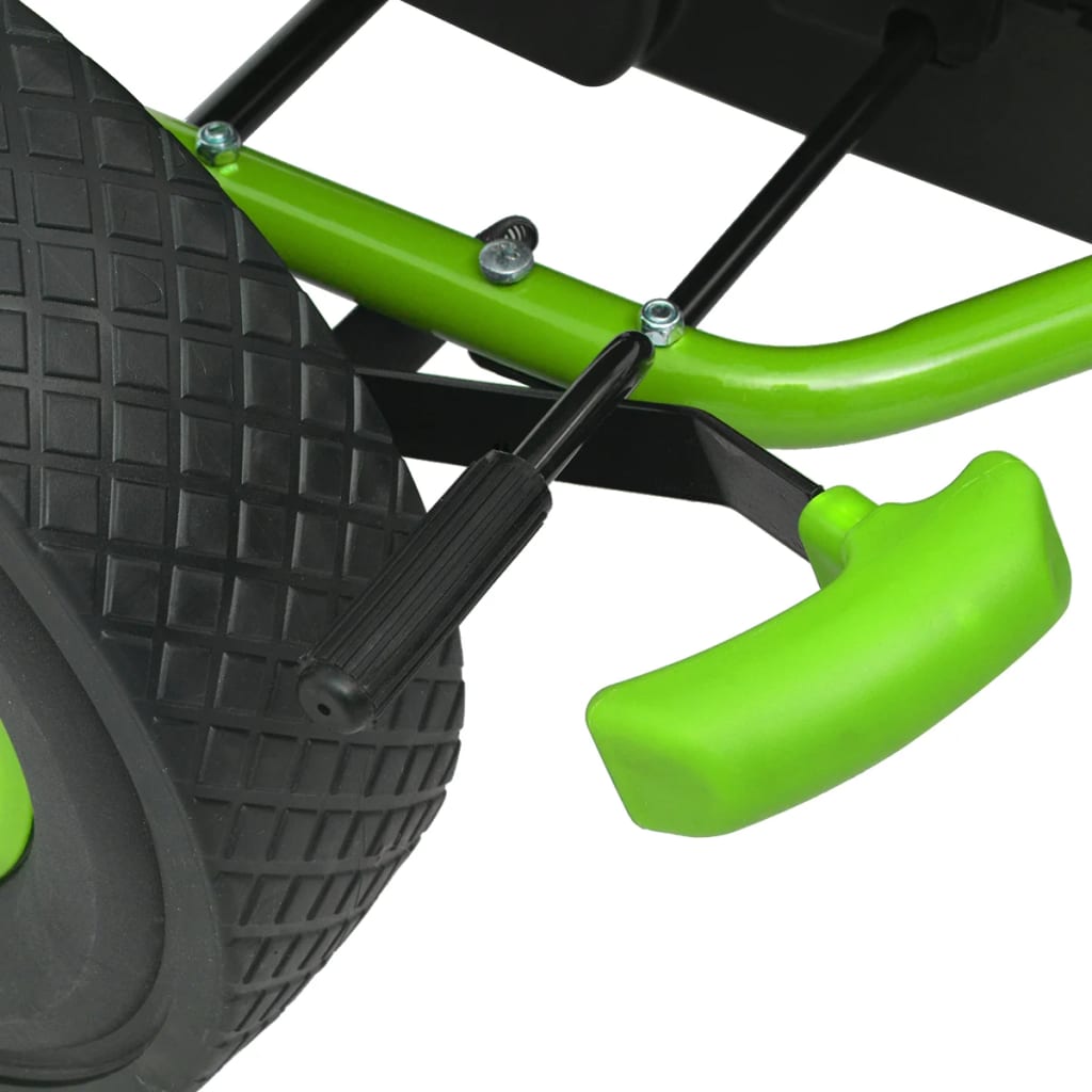 Kart infantil a pedales con asiento regulable +3A verde 60x96x56 cm palanca