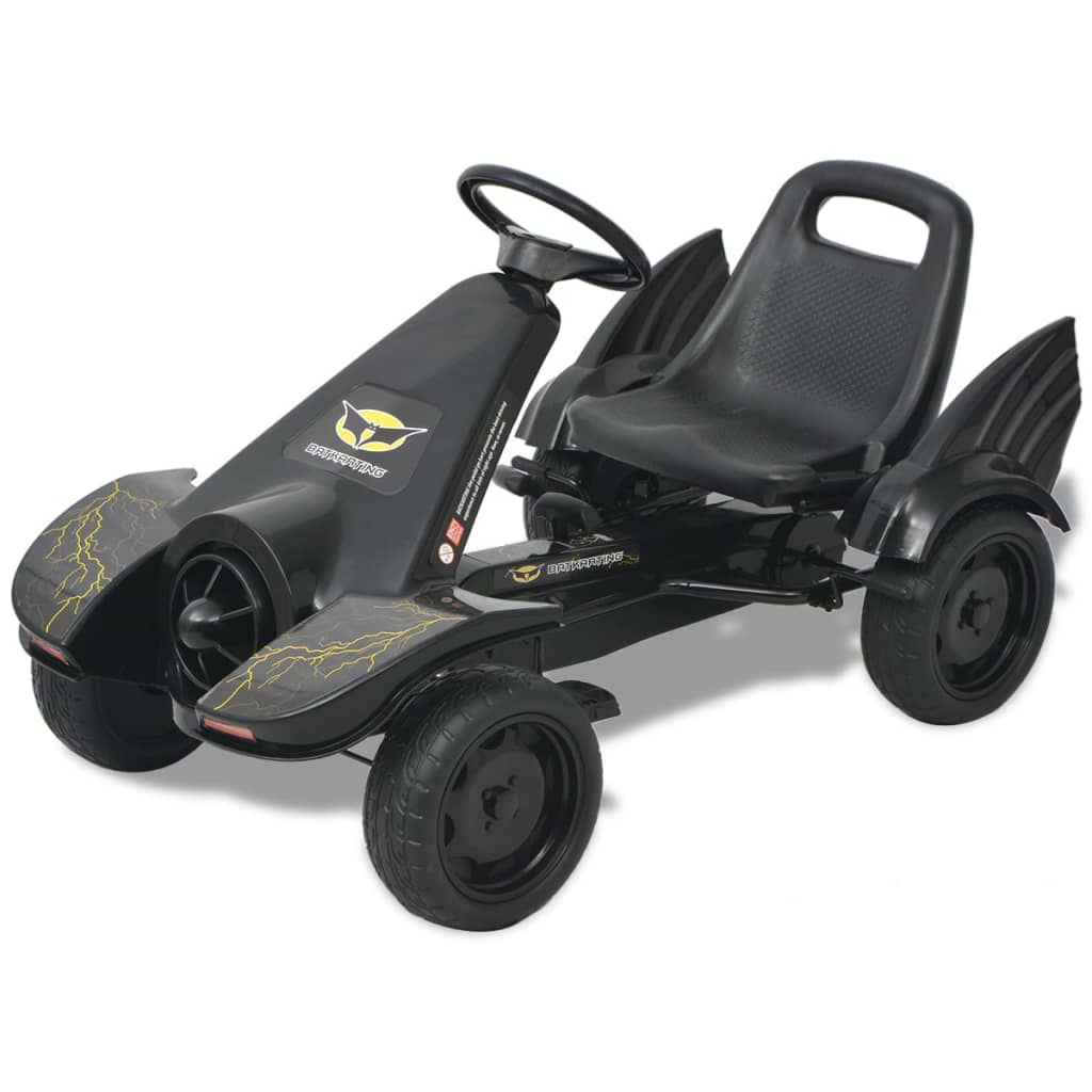 Kart infantil a pedales con asiento regulable +3A negro 61x115x62 cm lateral