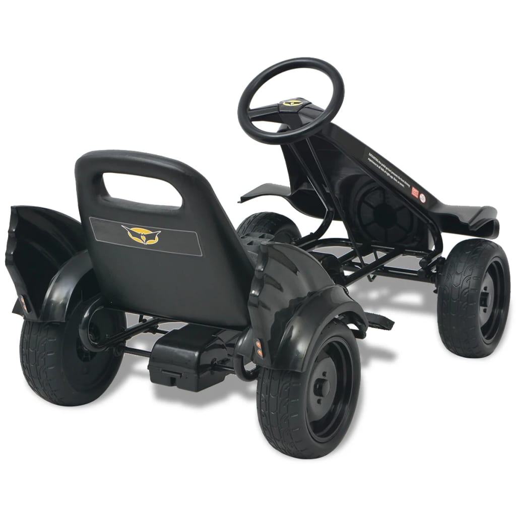 Kart infantil a pedales con asiento regulable +3A negro 61x115x62 cm trasera