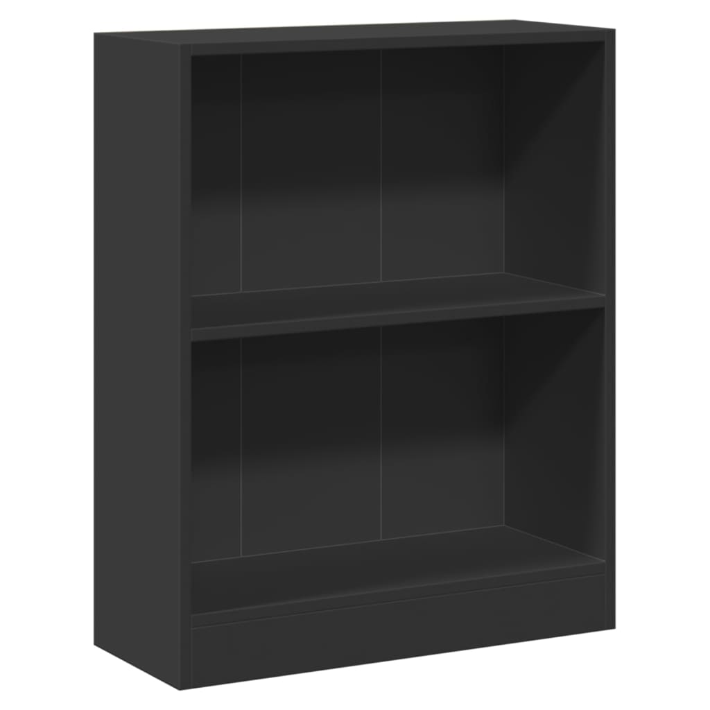 Estantería Milán 2 compartimentos abiertos negro 76x60x24 cm fondo blanco
