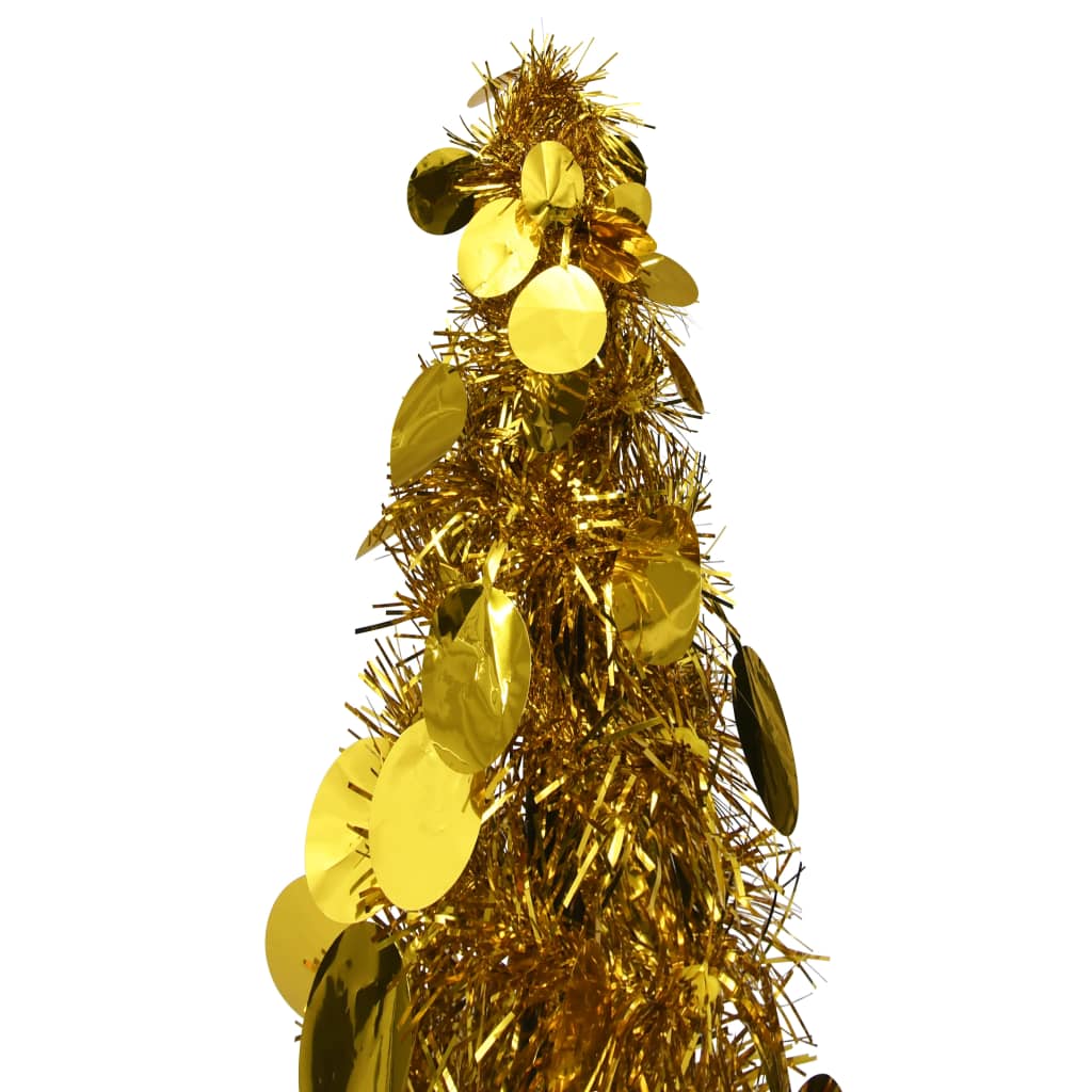 Árbol de Navidad con diseño plegable oro Ø25x120 cm
