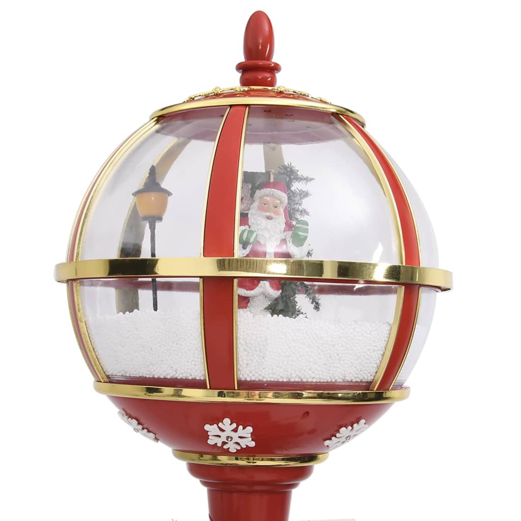 Farola navideña con decoración Papá Noel 15 luces LED rojo 175 cm