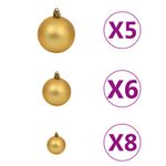Set de decoración de Navidad 61 piezas 150 LEDs dorado/bronce