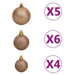 Set de decoración de Navidad 61 piezas 150 LEDs rosa/dorado