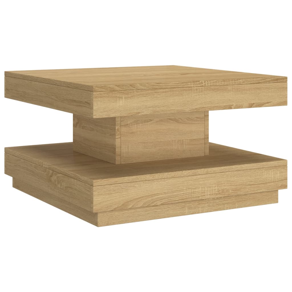 Mesa de centro Virea diseño cuadrado marrón claro 35x60x60 cm fondo blanco