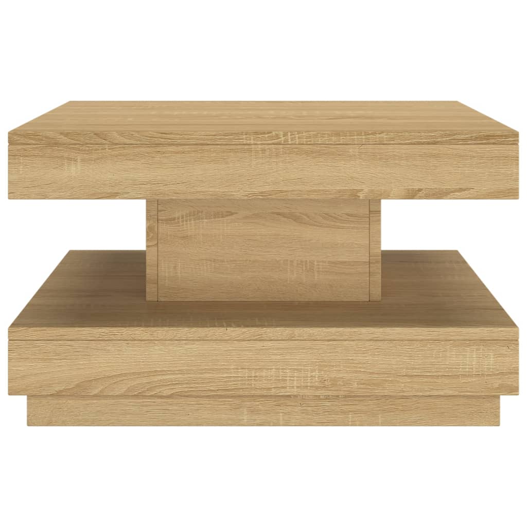 Mesa de centro Virea diseño cuadrado marrón claro 35x60x60 cm frontal