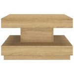 Mesa de centro Virea diseño cuadrado marrón claro 35x60x60 cm frontal