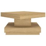 Mesa de centro Virea diseño cuadrado marrón claro 35x60x60 cm superficie