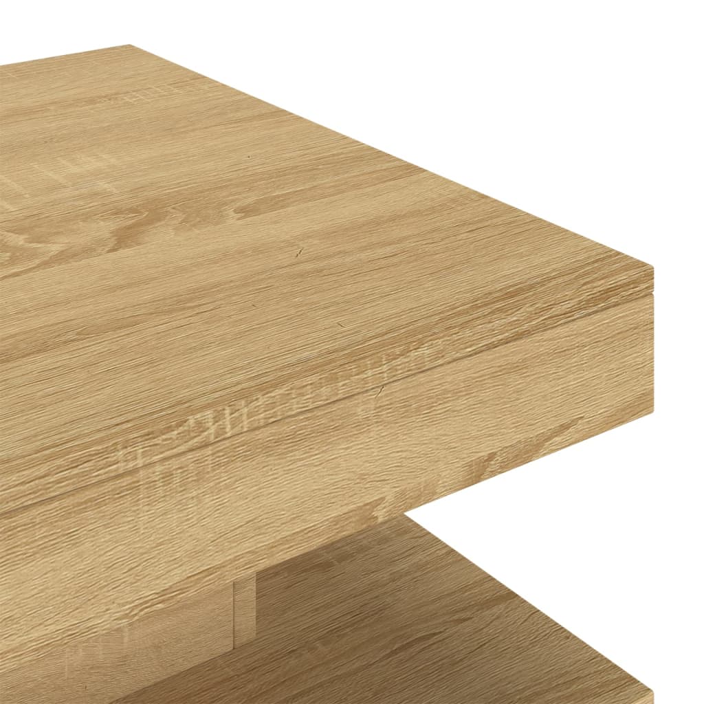 Mesa de centro Virea diseño cuadrado marrón claro 35x60x60 cm detalle