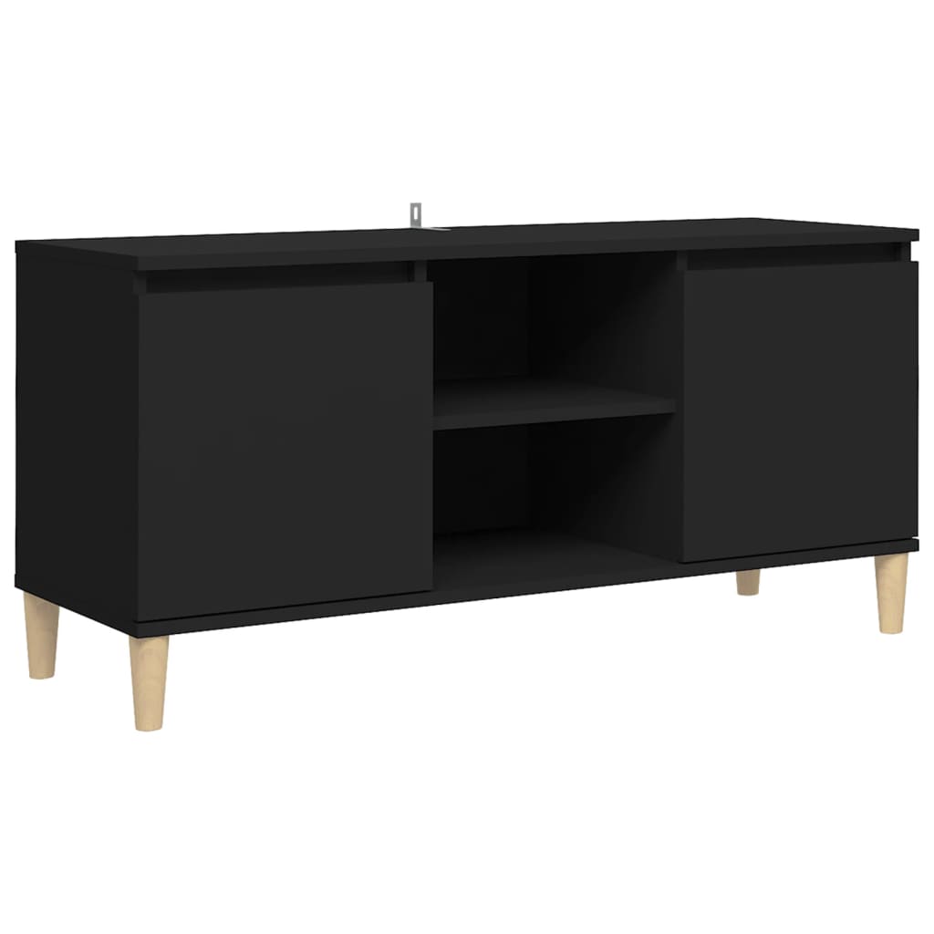 Mueble bajo de TV Merlo 2 puertas + 2 estantes negro 50x103,5x35 cm