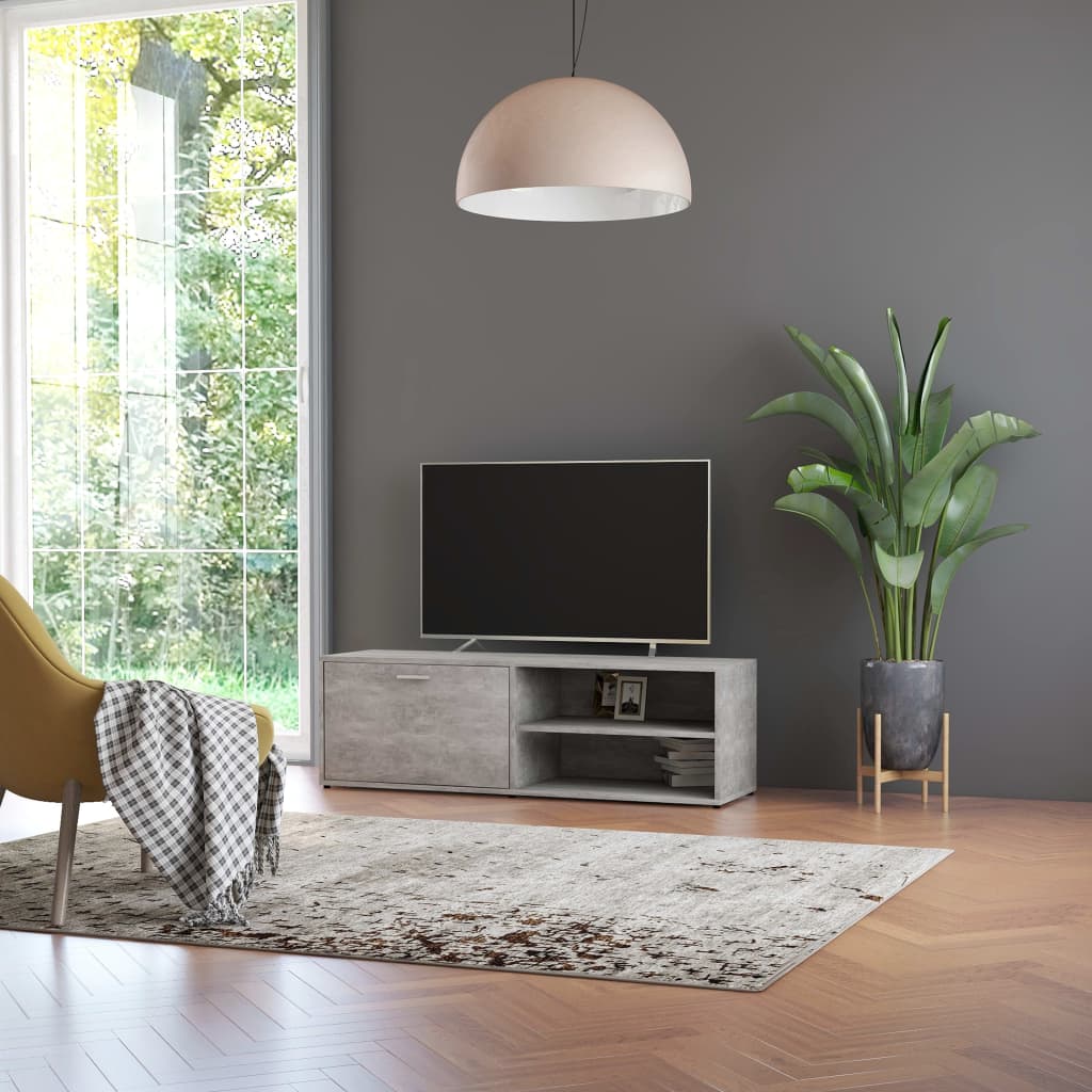 Mueble de TV Timbal 2 compartimentos + puerta abatible gris claro 37x120x34 cm animada