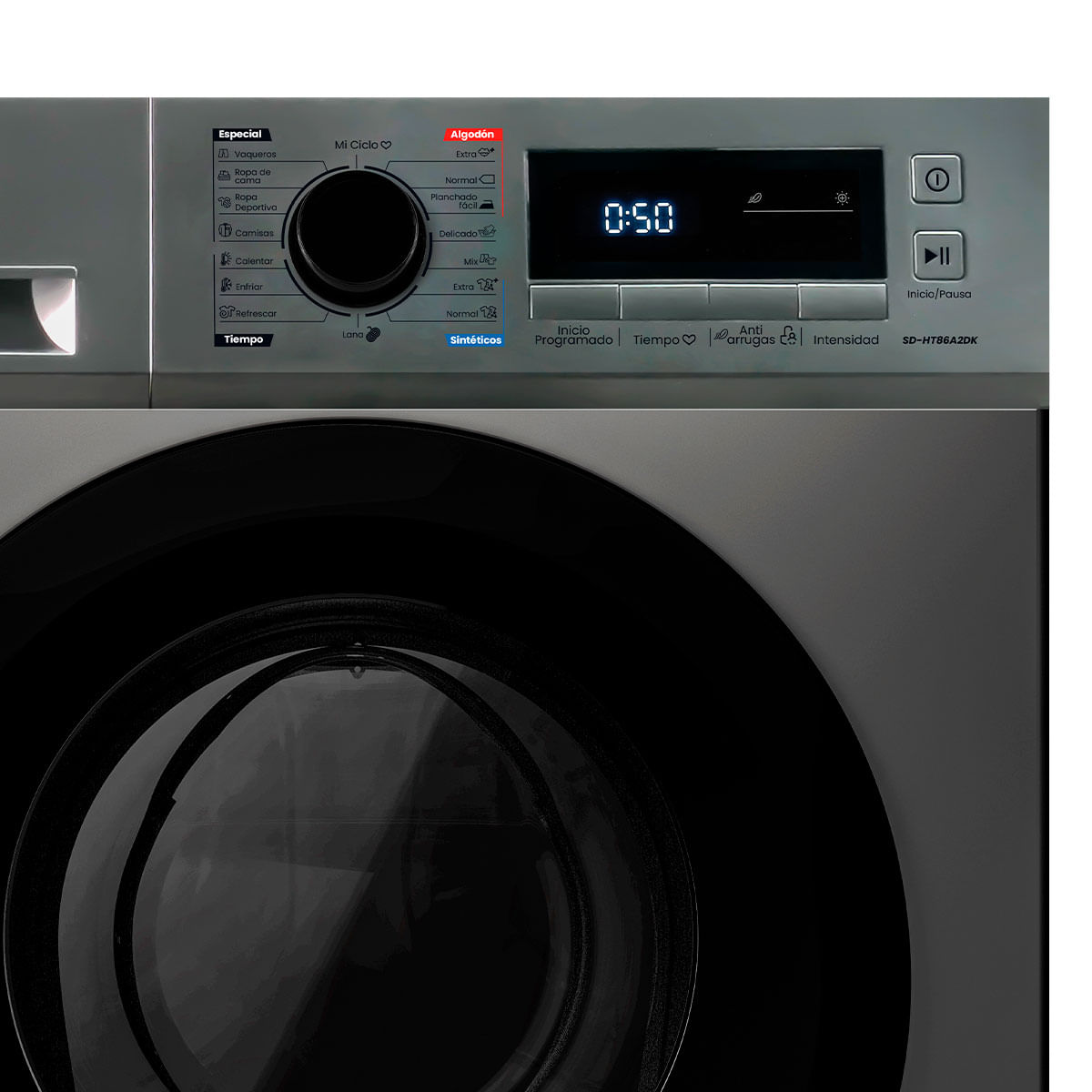 Secadora con bomba de calor Infiniton SD-HT86A2DK 8kg motor Inverter A dark inox 84,5 cm