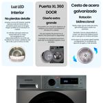 Secadora con bomba de calor Infiniton SD-HT86A2DK 8kg motor Inverter A dark inox 84,5 cm