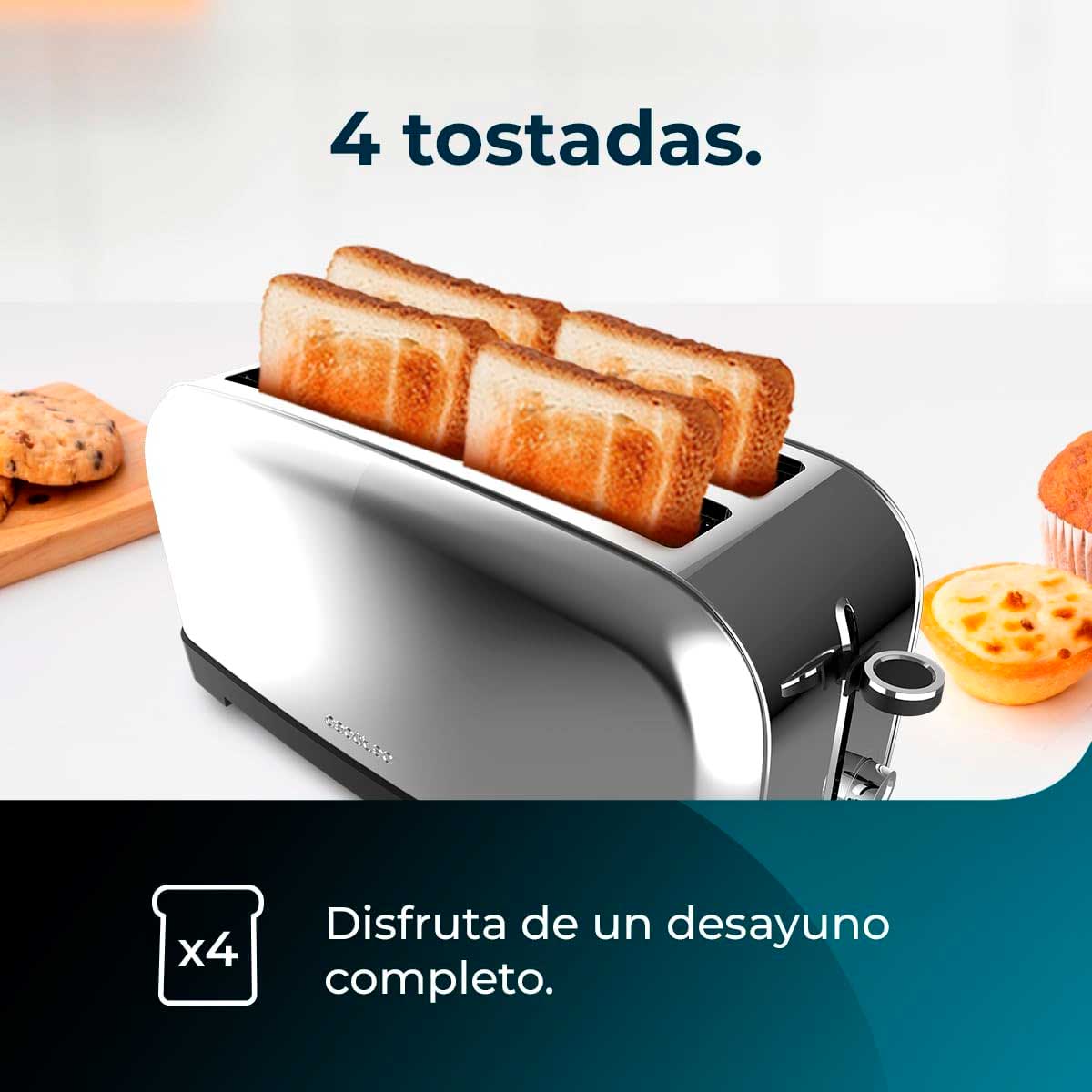 Tostador Cecotec Toastin' time 1500 1500W 2 ranuras inox