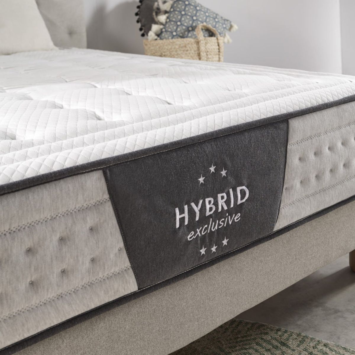 Colchon-ensacado-Hybrid-Exclusive-nucleo-750-muelles-gris-claro-30-cm-detalle