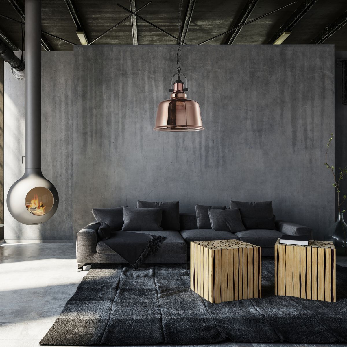 Lampara-de-techo-Lila-Lumit-40W-altura-regulable-cobre-Ø30-cm-animada