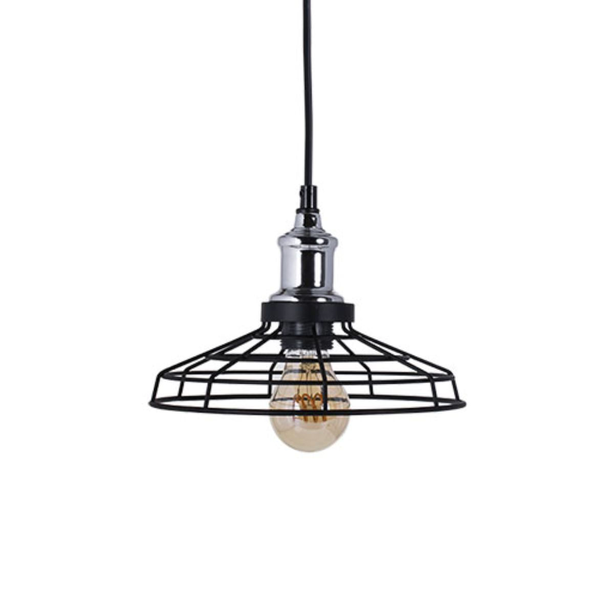 lampara-de-techo-pascal-lumit-60w-altura-regulable-negro-cromo-ø23-cm-detalle