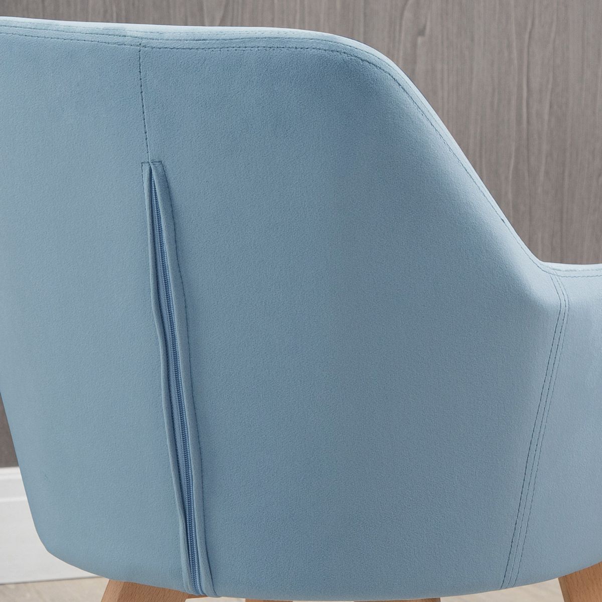 Pack de 2 sillas Luna Homcom con reposabrazos azul claro 80x54x57 cm posterior