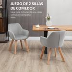 Pack de 2 sillas Luna Homcom con reposabrazos gris 80x54x57 cm carcteristicas