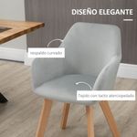Pack de 2 sillas Luna Homcom con reposabrazos gris 80x54x57 cm detalle