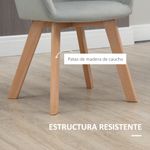 Pack de 2 sillas Luna Homcom con reposabrazos gris 80x54x57 cm