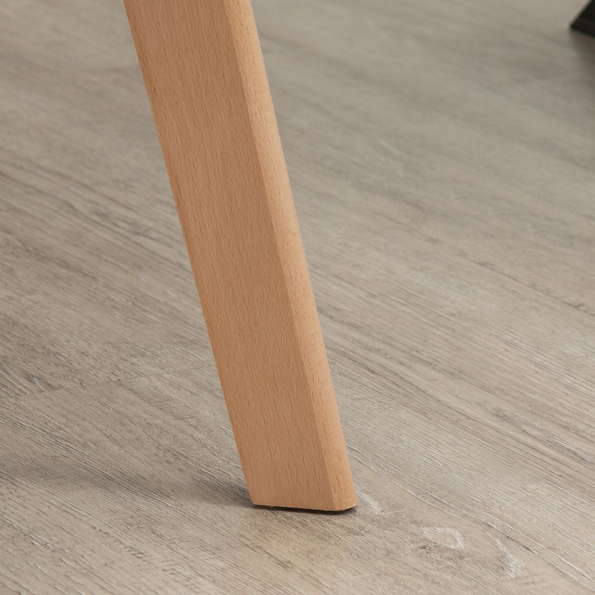 Pack de 2 sillas Luna Homcom con reposabrazos gris 80x54x57 cm pata detalle