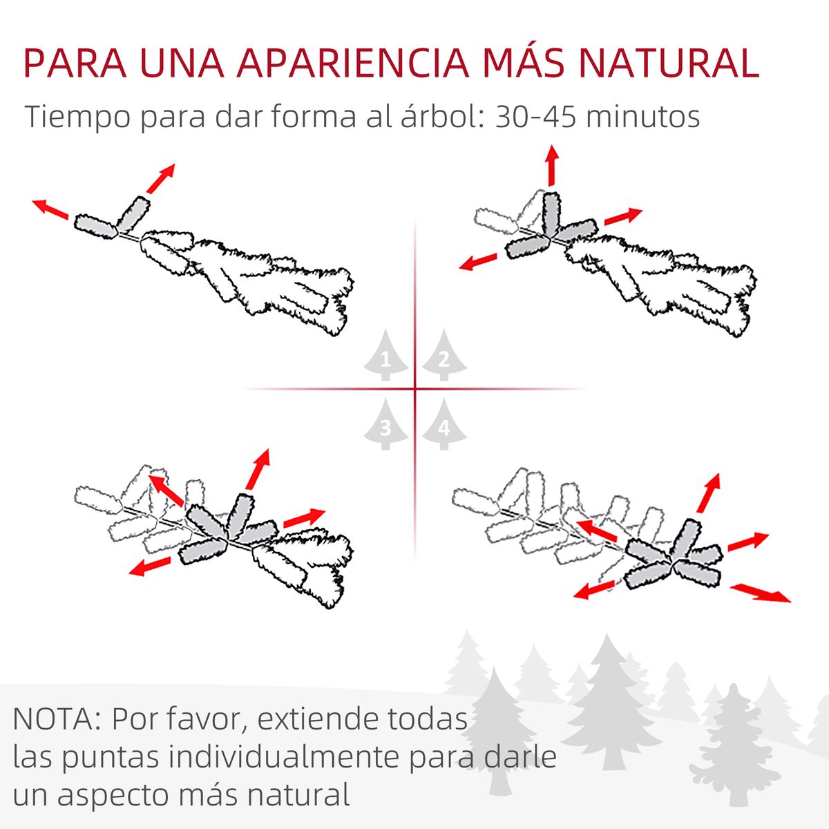 Árbol de Navidad Homcom 1000 ramas verde Ø102x180 cm instrucciones