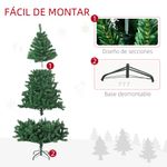 Árbol de Navidad Homcom 1000 ramas verde Ø102x180 cm estructura