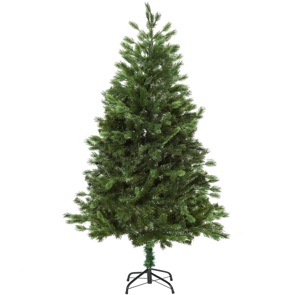 Árbol de Navidad Homcom 934 ramas con base plegable verde Ø105x210 cm fondo blanco