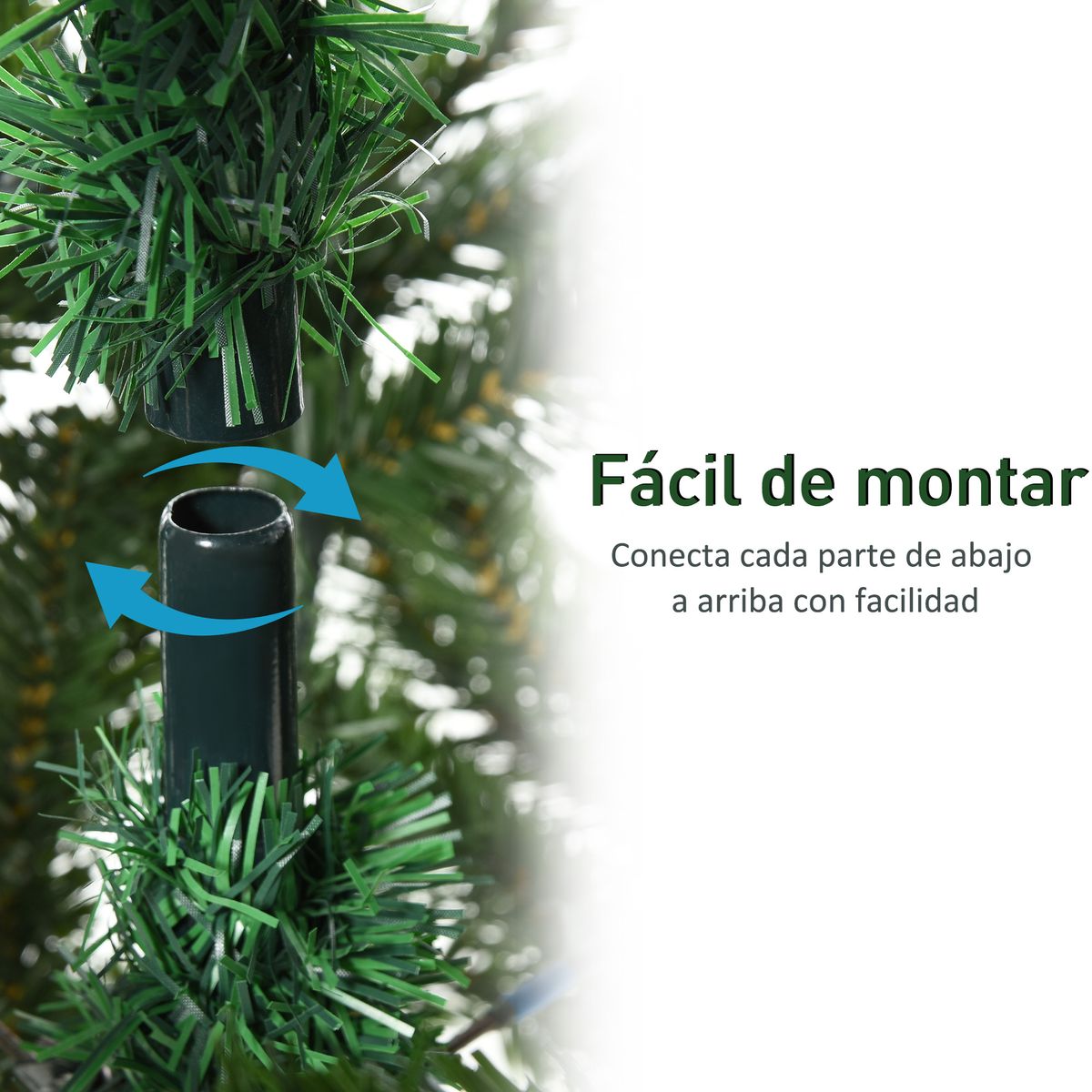 Árbol de Navidad Homcom 934 ramas con base plegable verde Ø105x210 cm