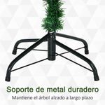 Árbol de Navidad Homcom 934 ramas con base plegable verde Ø105x210 cm base