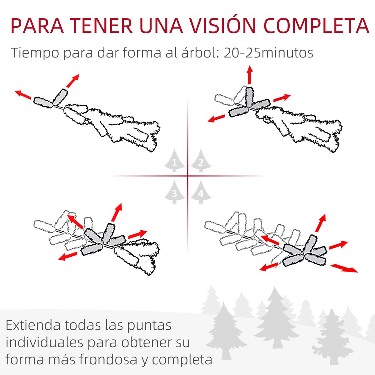 Árbol de Navidad Homcom 706 ramas con 56 piñas verde Ø58x225 cm