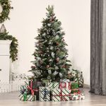 Árbol de Navidad Homcom 440 ramas con decoración navideña verde Ø75x150 cm