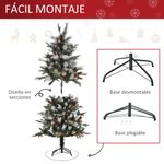 Árbol de Navidad Homcom 440 ramas con decoración navideña verde Ø75x150 cm