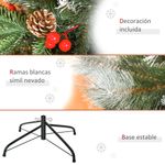 Árbol de Navidad Homcom 440 ramas con decoración navideña verde Ø75x150 cm
