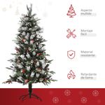 Árbol de Navidad Homcom 440 ramas con decoración navideña verde Ø75x150 cm